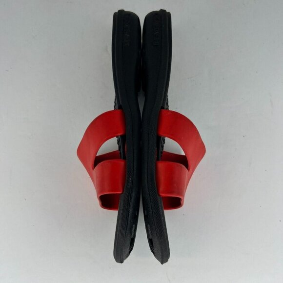 Okabashi Every Day Womens Black Red Sandals Slip On Flip Flops Size Small - Picture 7 of 9